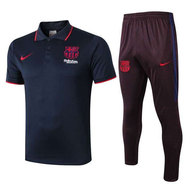 Polo Conjunto Completo Barcelona 2019-20 Azul Marino Borgona